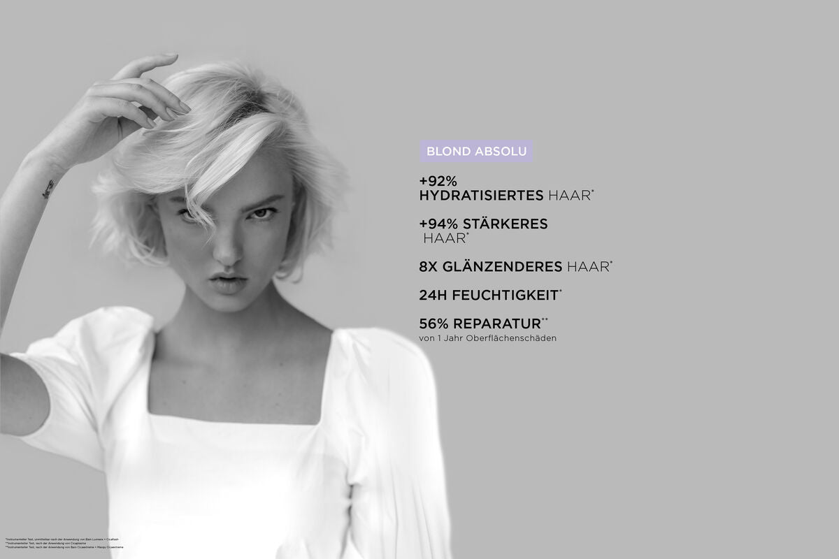 Kérastase Blond Absolu Bain Ultra-Violet Shampoo 1000 ml – Detailansicht der Kérastase Blond Absolu Verpackung