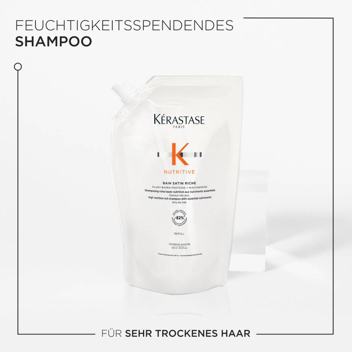 Kérastase Nutritive Bain Satin Riche Refill 500 ml – Detailansicht der Kérastase Nutritive Verpackung