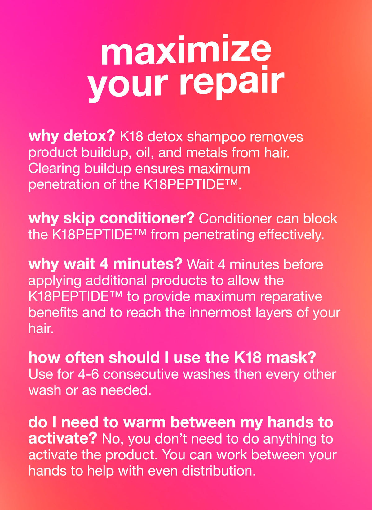 K18 Leave-In Molecular Repair Hair Mask 5 ml – Anwendung und Dosierung