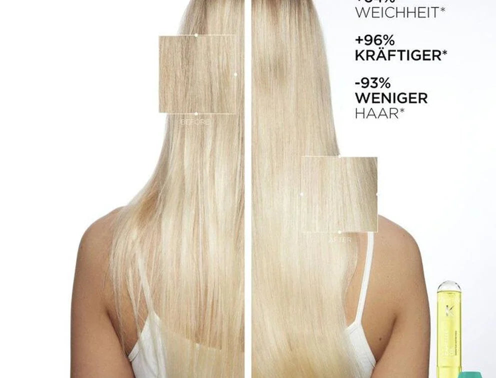 Booster Nutrition mit Kamelienöl: intensive Pflege, Geschmeidigkeit & Glanz für trockenes Haar. vorher nachher bild
